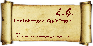 Lozinberger Györgyi névjegykártya